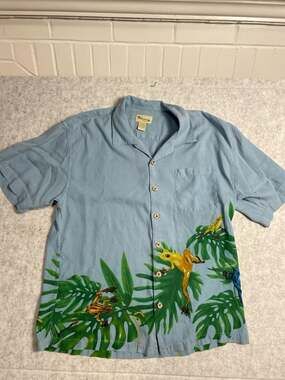 The Frogman Clothing Co. Men's Frog Pattern Short Sleeve Silk Camp Shirt
